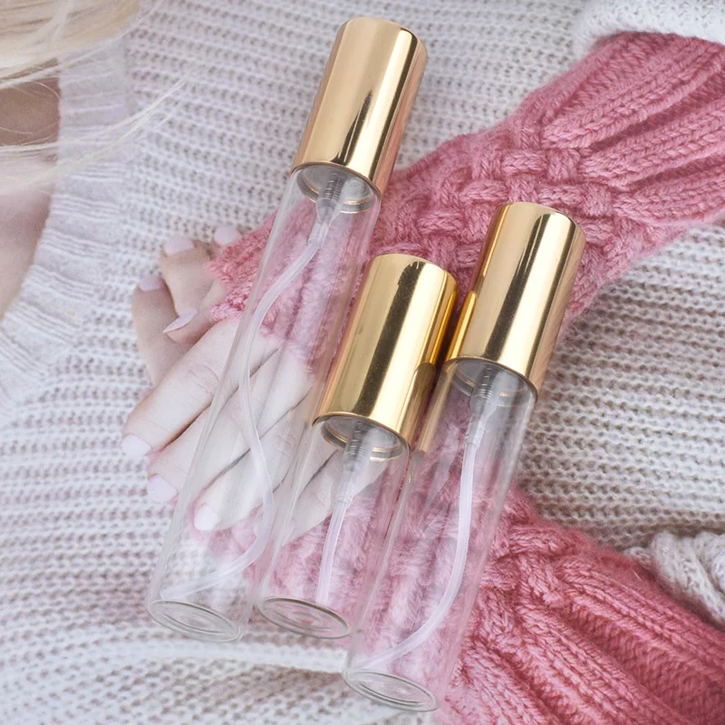 ขวดสเปรย์แก้วใสขนาด5มล. 10มล. 15มล. ขวดสเปรย์อลูมิเนียมสีสันสดใสขวดน้ำหอมสำหรับเดินทาง