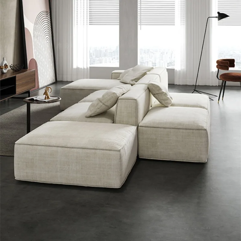 

Modern simple and high-end designer cotton and linen tofu cloth sofa