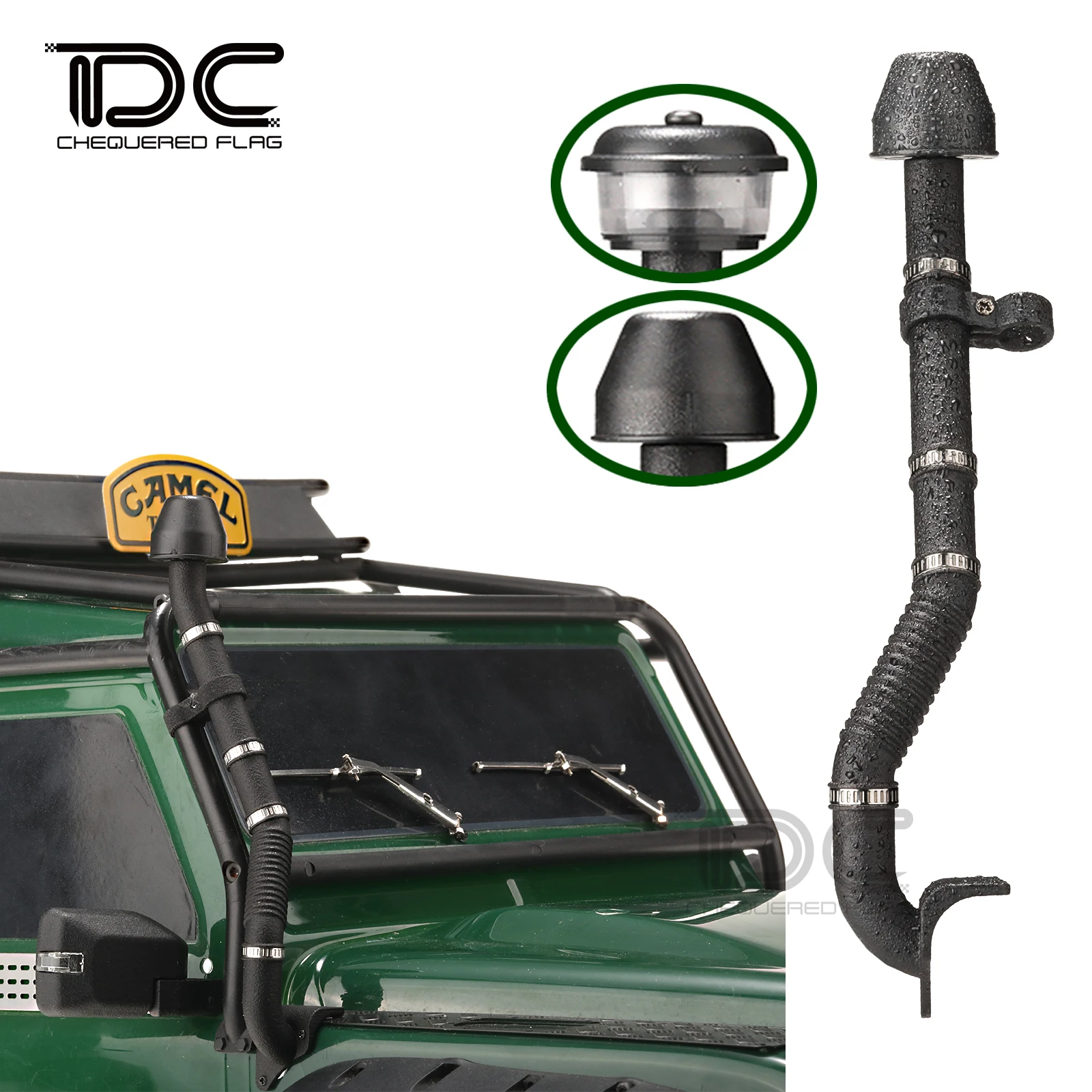 2IN1 Wading Pipe Throat High Air Inlet Dust Collector For   Defender   1/10 RC Car D90 D110 Upgrade Accessories