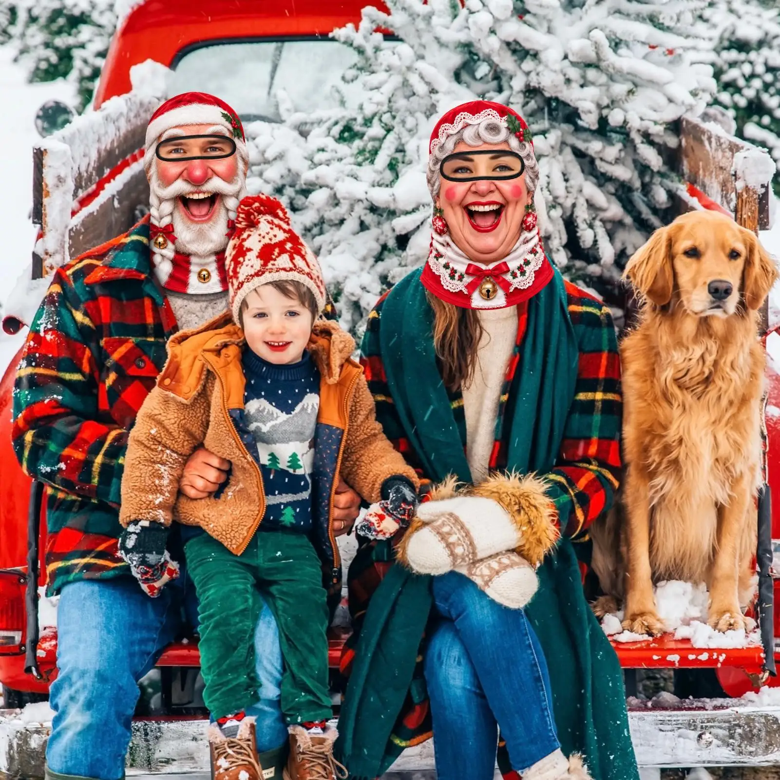 Santa Ski Masque Funny Santa Clause Theme Cold Weather Headwear Full Face Winter Masque For Adults Women Teens Enthusiasts