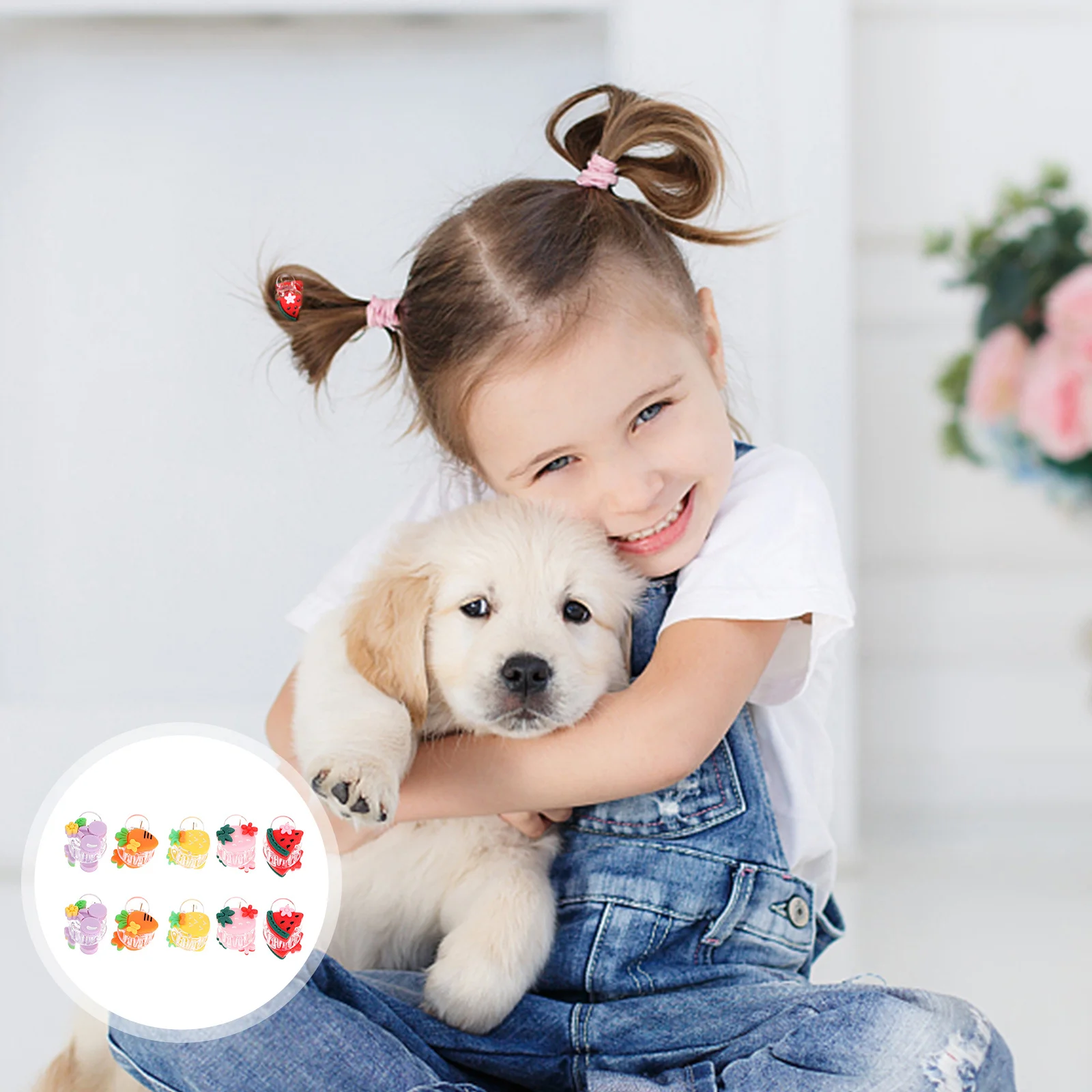 

20pcs Cartoon Clips Baby Girl Clasp Mini Jaw Accessories Styling Thick Baby Girl Hair Claw Clip Thin Hair Holder