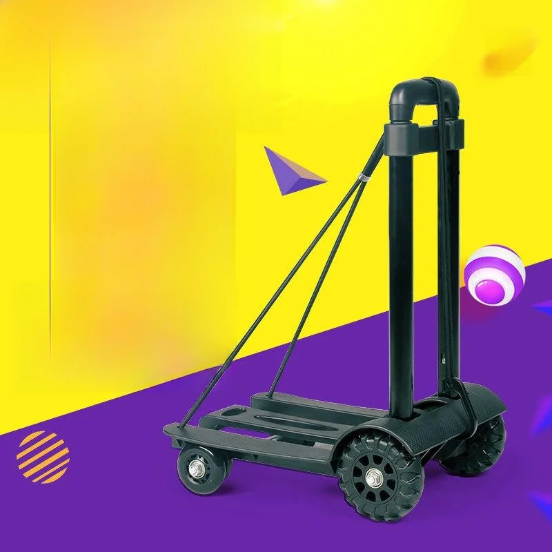 stainless-steel-four-wheel-wear-resistant-shopping-cart-portable-folding-trailer-tank-wheel-durable-goods-pulling-cart