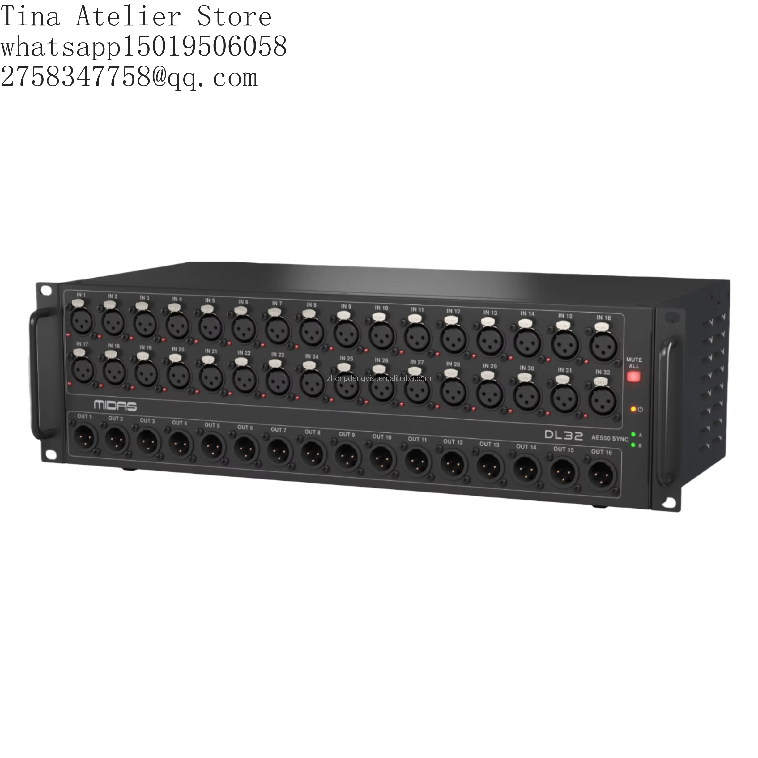 Midas DL32 32-Channel Digital Professional Audio Stage Box Built-In Effects 5-Band EQ Metal PRO Microphone Mixer