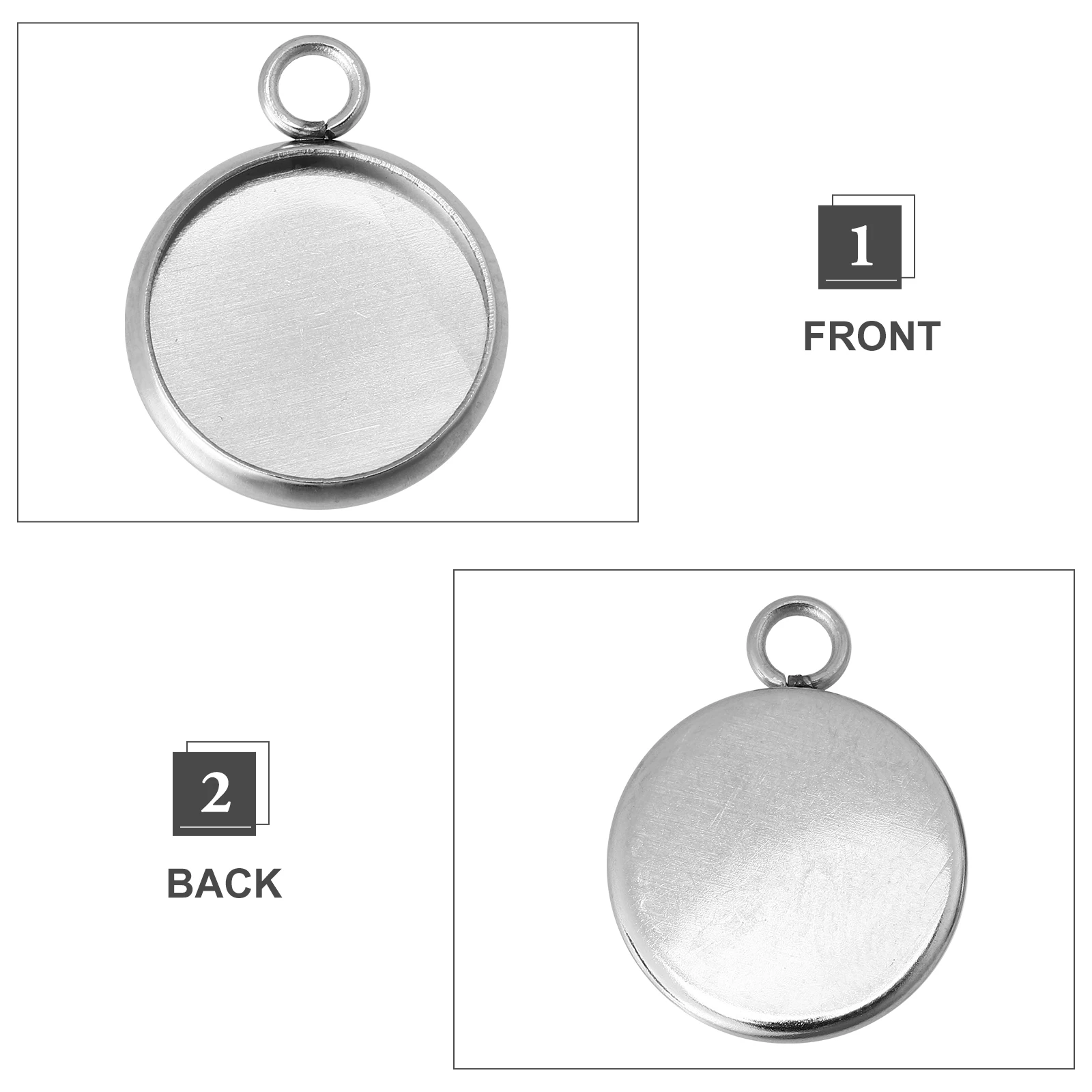 50 Pcs Round Base Stainless Steel Bezel for Earring Making DIY Jewelry Crafts Rustproof Pendant Trays Accessories