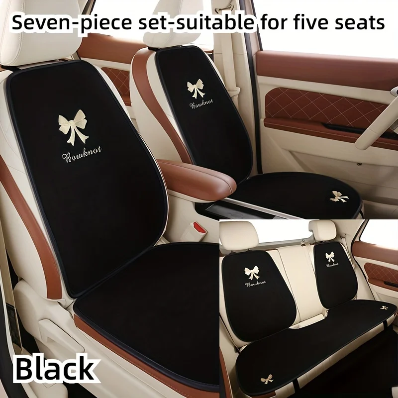 

5-Seater Luxurious Short Plush Car Seat Cushion with Delicate Embroidery for Unmatched Comfort Suitable for Most Models
