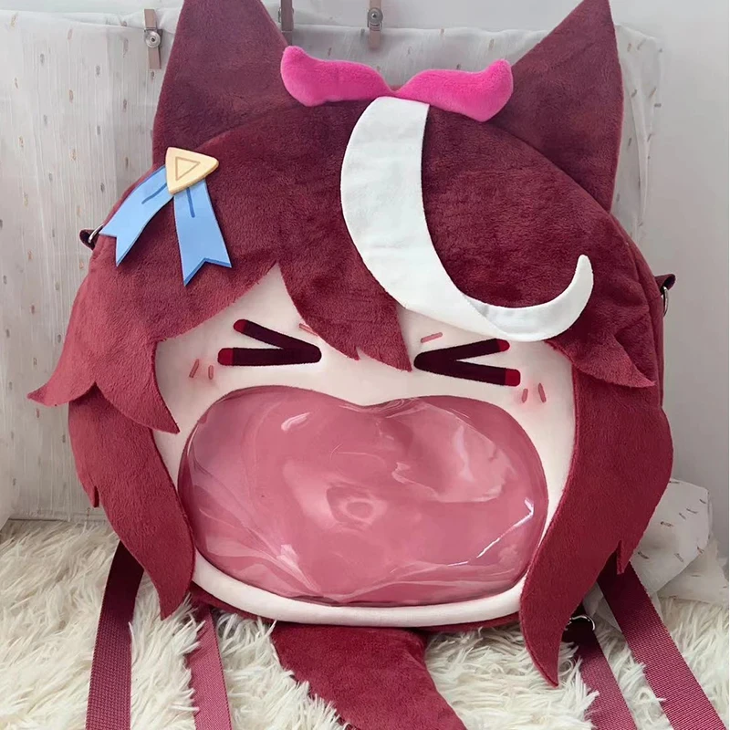 Anime Tokai Teio Cosplay Plush Bag Laugh Face Transparent Itabag Backpack Lolita Women Crossbody Shoulder Bag Wallet In Stock