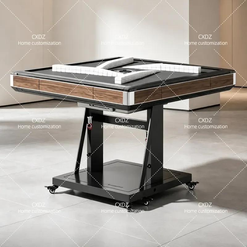 Fully Automatic Folding Electric Mahjong Table with Shrink Function Double Layer Rotor Roller Coaster Design Home Dining