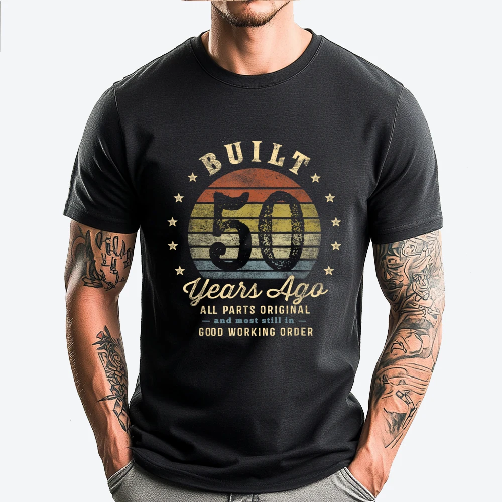 

Built 50 Years Ago - All Parts Original Gifts 50th Birthday Graphic Tee Shirt Printed T-Shirt Valentine's Day Tops & Tees