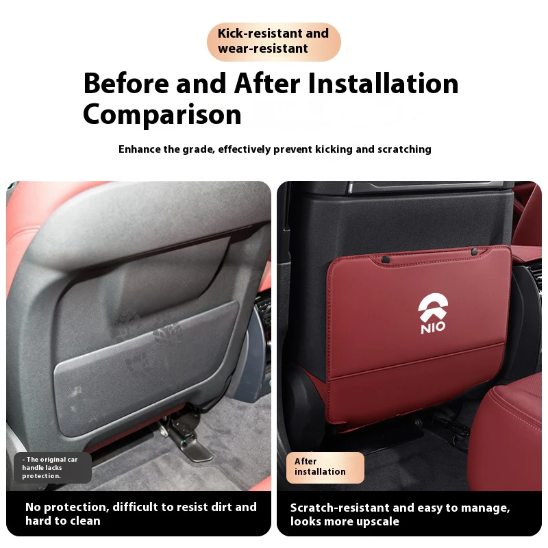 ل NIO ET9 ES6 EC6 مقعد السيارة المنظم المقعد الخلفي حقيبة التخزين الخلفي مكافحة ارتداء مسند الظهر حماية مكافحة ركلة الوسادة اكسسوارات السيارات