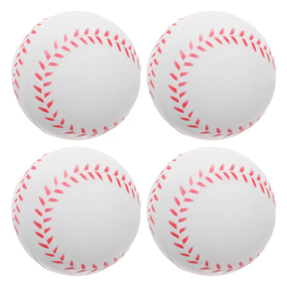4Pcs Small Practice Baseballs PU Training Baseballs for Beginners Lightweight Portable Outdoor Baseball Sports Practice
