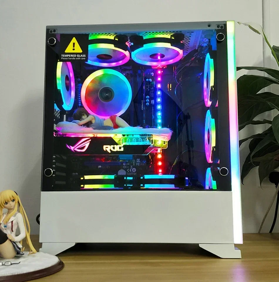 Wovibo RGB 케이스 팬 Argb 음소거 쿨러, PC 컴퓨터 6 핀 냉각, 12cm 환풍기 마더보드 동기화, 아우라 싱크, 120mm 팬