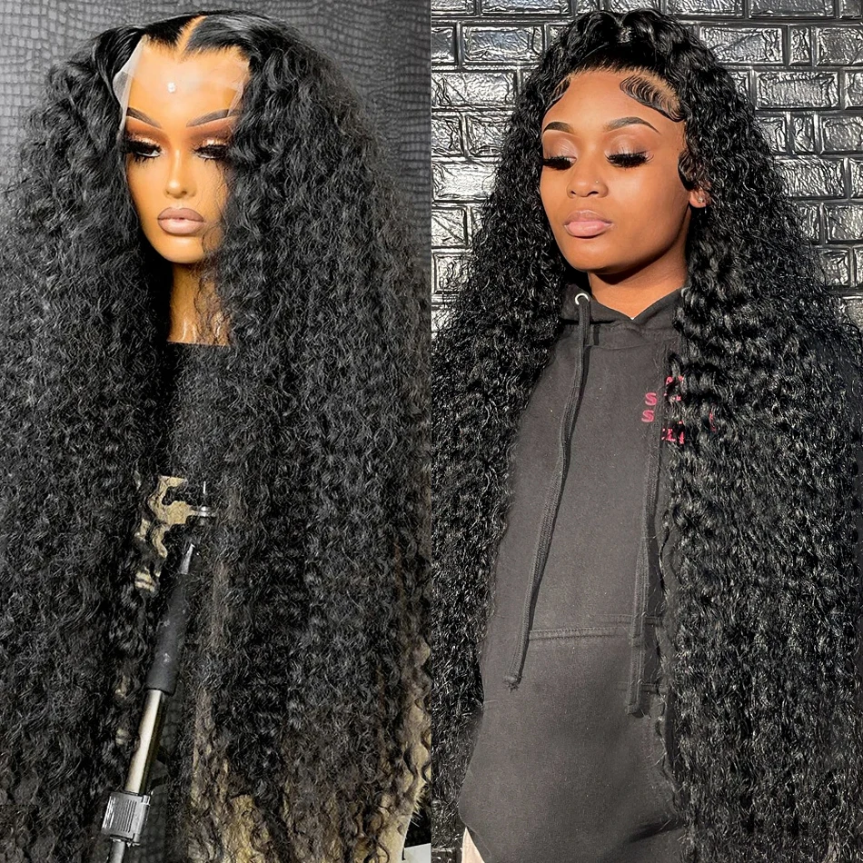 

Brazilian Deep Wave 13x6 Lace Frontal Human Hair Wigs 180 Density Remy Water Curly 13x4 Transparent Lace Front Wig For Women