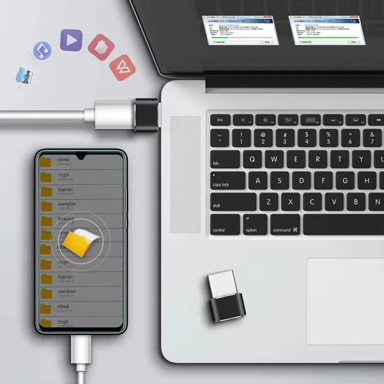 USB to Type-C Adapter, PD Fast Charging OTG Converter, Data Transfer for Phone Laptop Computer Power Bank