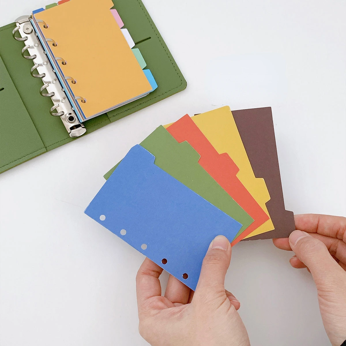 5pcs Color 5-hole Index Page M5 Handbook A8 Loose-leaf Manual Notebook Plan This Accessory Classification Partition.