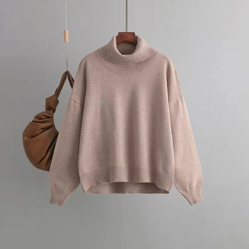 Autumn Thick Turtleneck Sweater Women Pullovers Winter Warm Pullovers Tops Oversized Casual Loose Knitted Jumper Female Pull