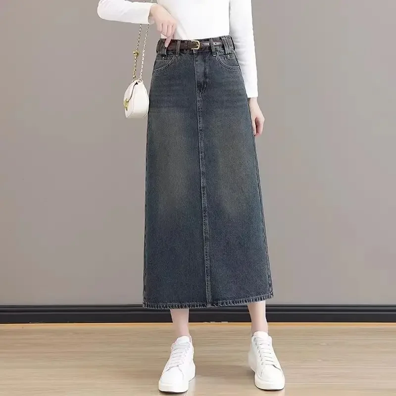 

High Waist Tight Jeans Skirts for Women Maxi Wrap Long Stylish Vintage Clothing Trend 2025 Cheap Y2k Casual Woman Denim Skirt