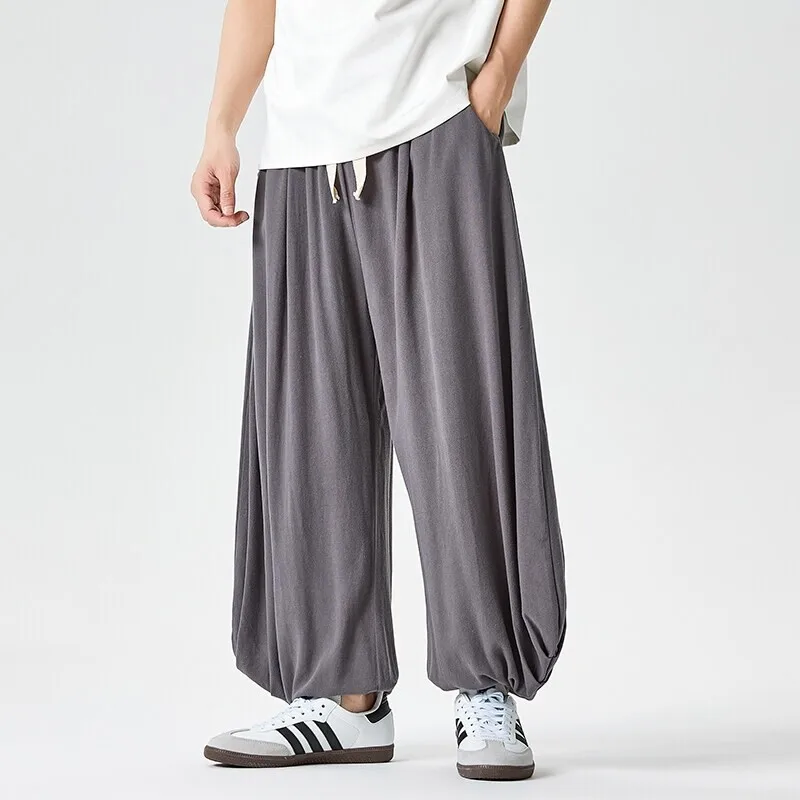 

Lantern Pants Men's Cotton Linen Casual Loose Comfortable Wide Leg Pants Breathable Harem Plus Size 5XL Trousers Men Solid Color