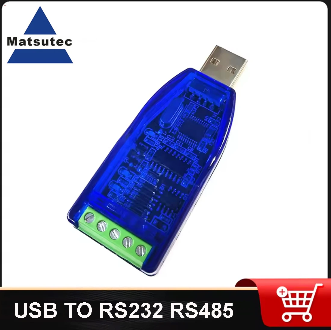 Matsutec USBT-232 Industrial USB To RS232 RS485 Converter Upgrade Protection RS232 Converter Compatibility RS-485 A Connector