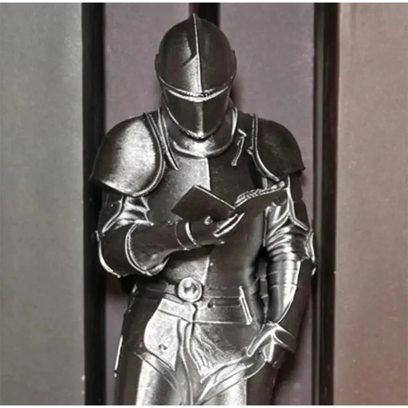 3D-Druck Ritter-Statue Ritter-Bücherregal-Dekoration Rüstete Gotische Statue Fantasy-Bibliothek Figur für Buchliebhaber Desktop-Ornament – Detail 6