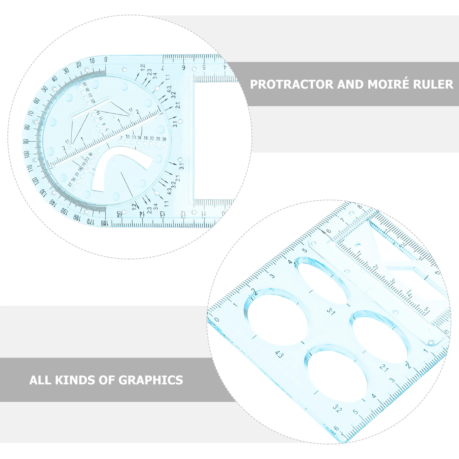 Drawing Template Rulers Plastic Geometric Ruler For School Students Multifunctional Measuring Draft Tool Geometry Math