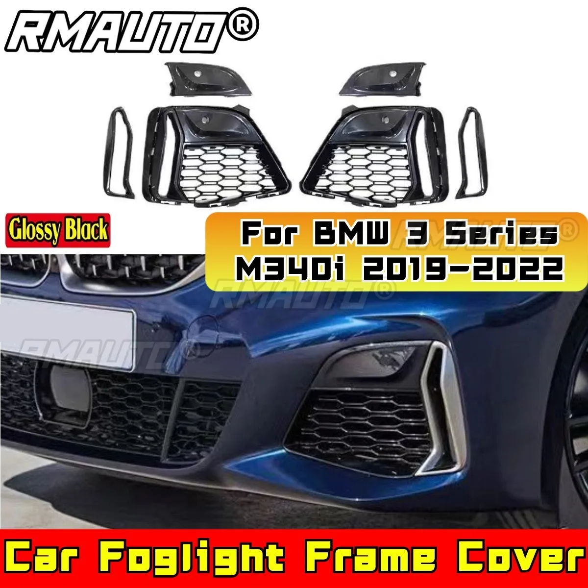 

For BMW Fog Lamp Frame Cover Foglight Frame Cover Body Kit for BMW 3 Series M340i G28 G20 2019-2022 Car Accessories