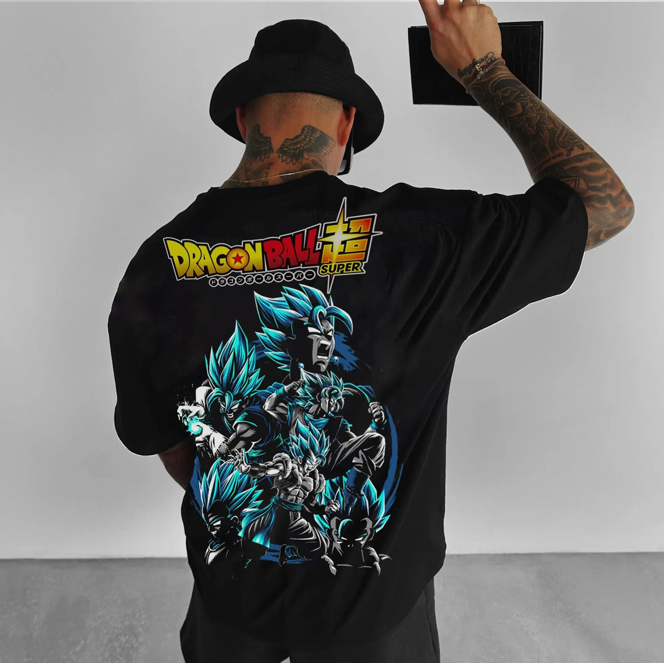 Dragon Ball Animation Wukong Bedrukt Katoen Korte mouwen Los Sportief Heren en Dames Modieus Zomer T-shirt met ronde hals