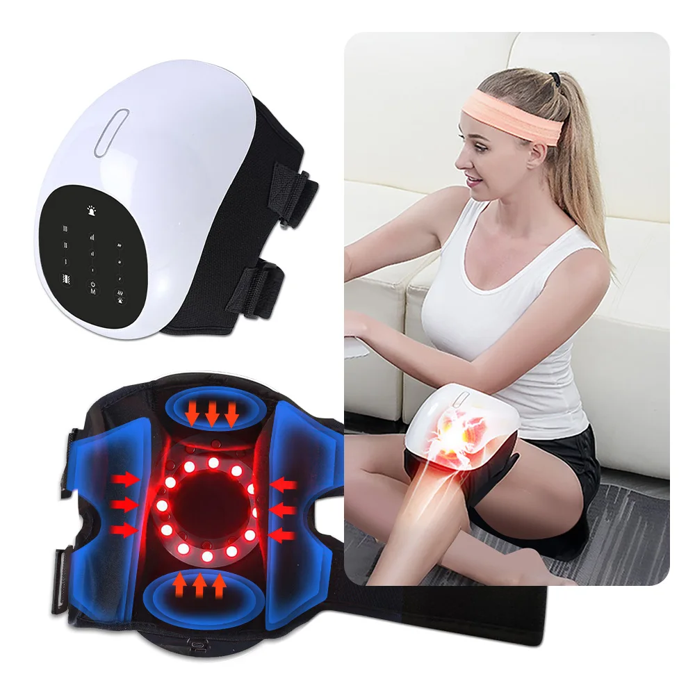 Electric Knee Massager with 3-gear Heating Knee Massage Machine Knee Massage Tool for Women & Men All-round wrap around the knee