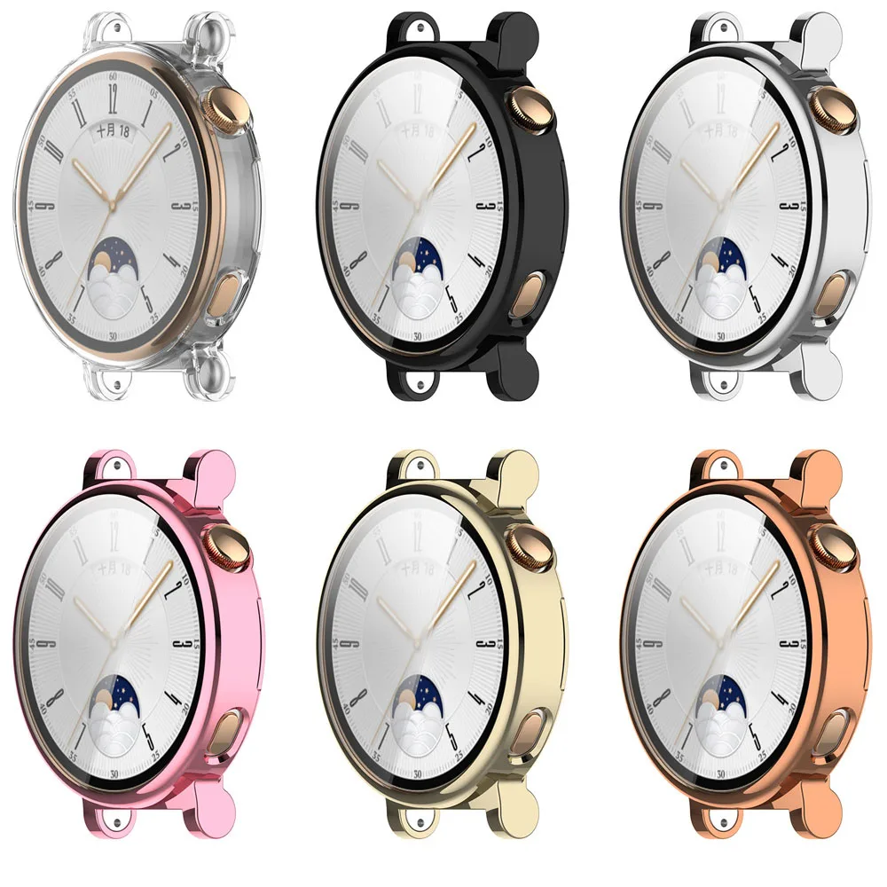 BEHUA-funda de reloj para Huawei Watch GT 4, carcasa protectora de 41mm y 46mm, cubierta suave y Flexible de TPU con accesorios protectores de pantalla