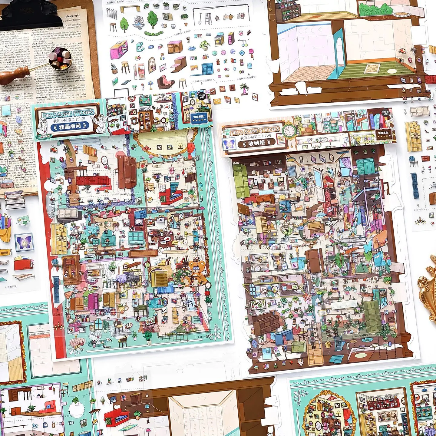 2.5D DIY House Scene Stickers, Cute Decals for Scrapbooking   Journaling Crafts