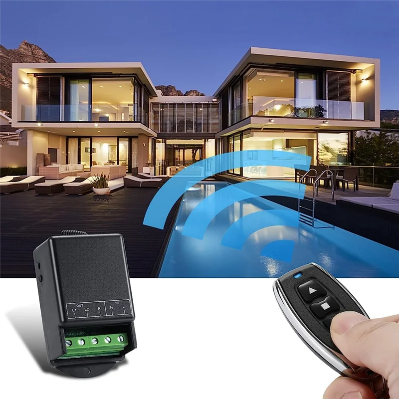 Dual Wireless Remote Control Switch, AC100-240V 10A Relay Radio Frequency Switch Home Instruments, Water Pump, Lighting