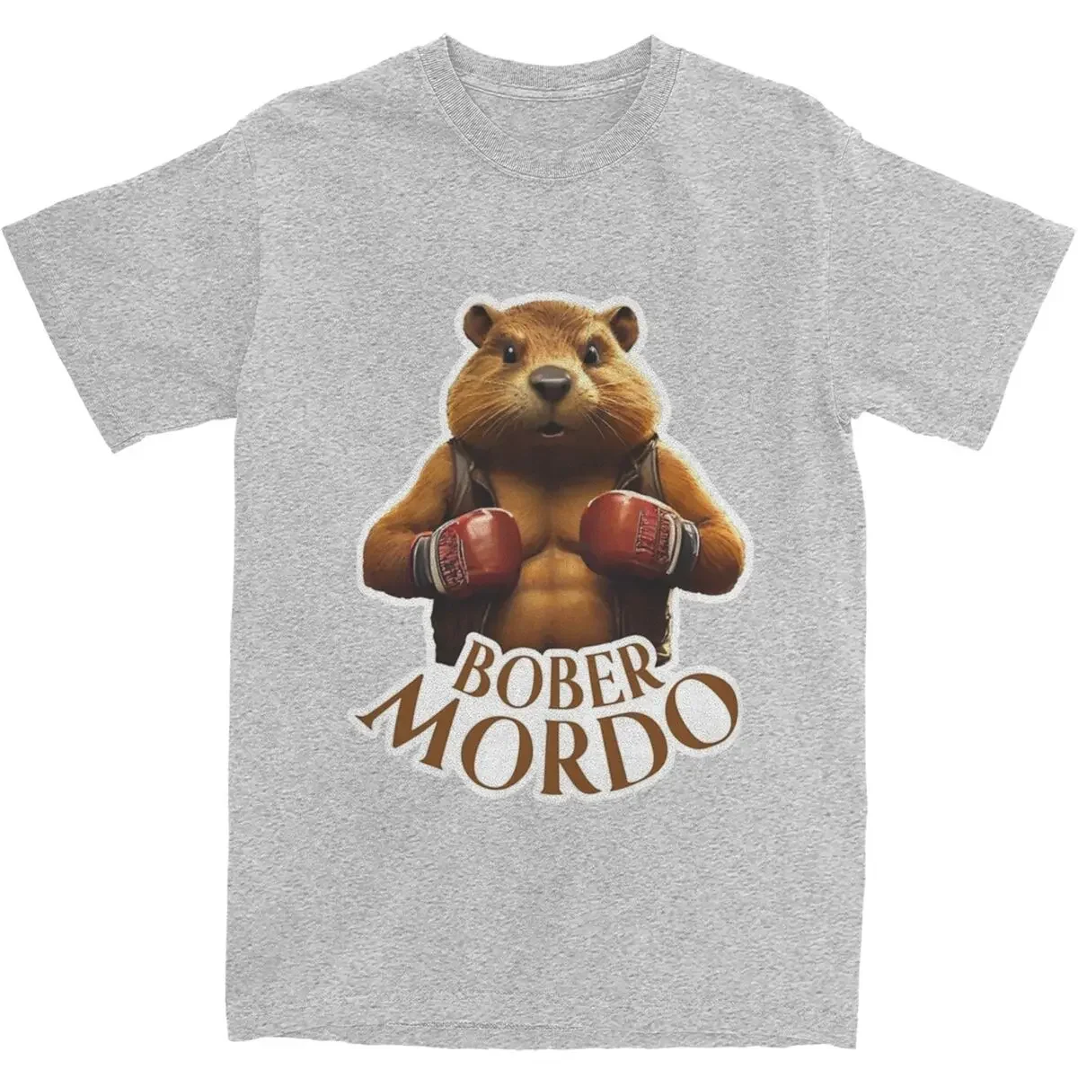 Funny Boxing Beaver Polished Bober Mordo Cotton T-shirt for Men Women Bobr Kurwa Novelty Summer Cotton Cartoon Men Printed Tees