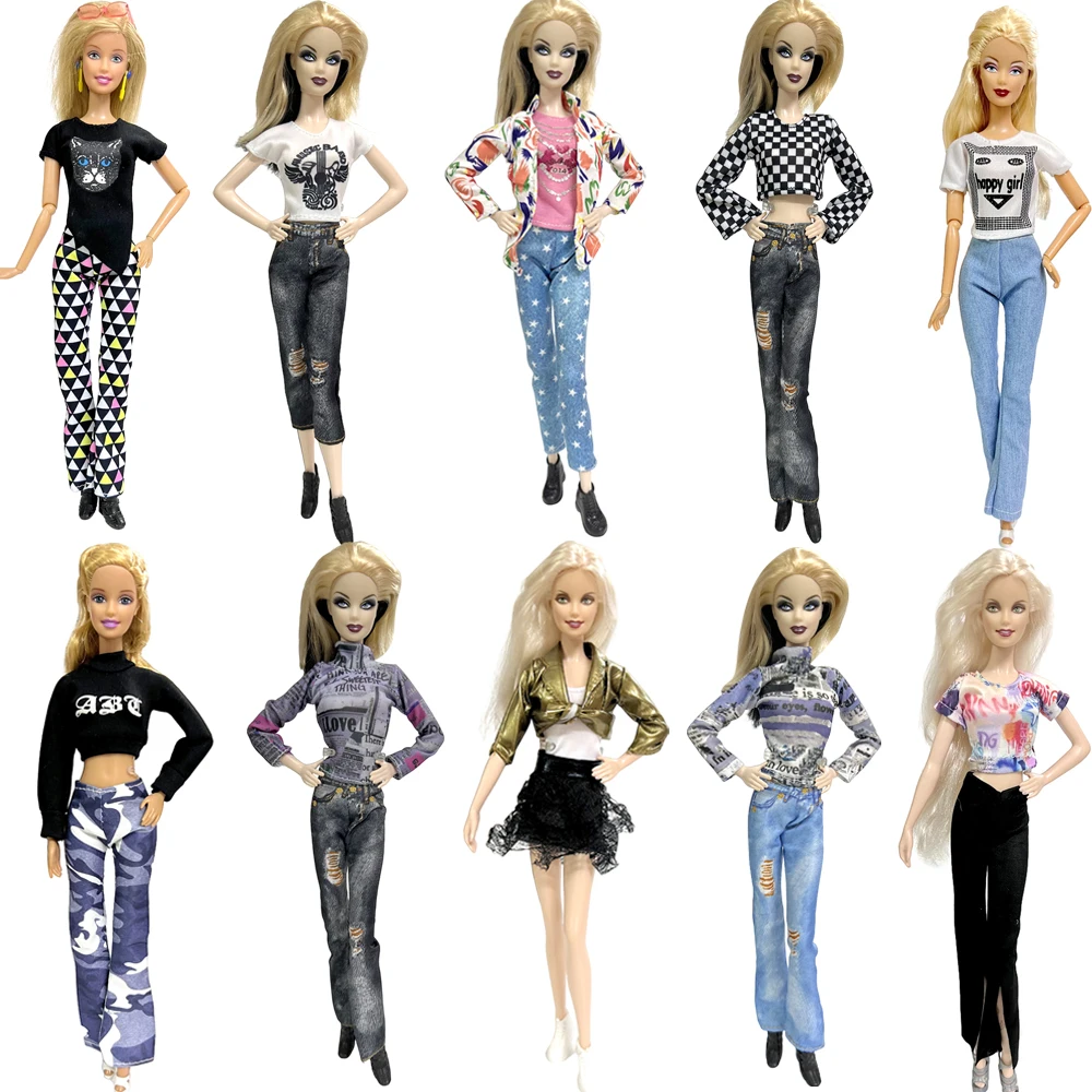 NK 1 Set Fashion 1/6 Doll Outfit  Casual Wear Sport Suit Shirt for 1/6 Doll Clothes Doll Accessories Kids Toy JJ