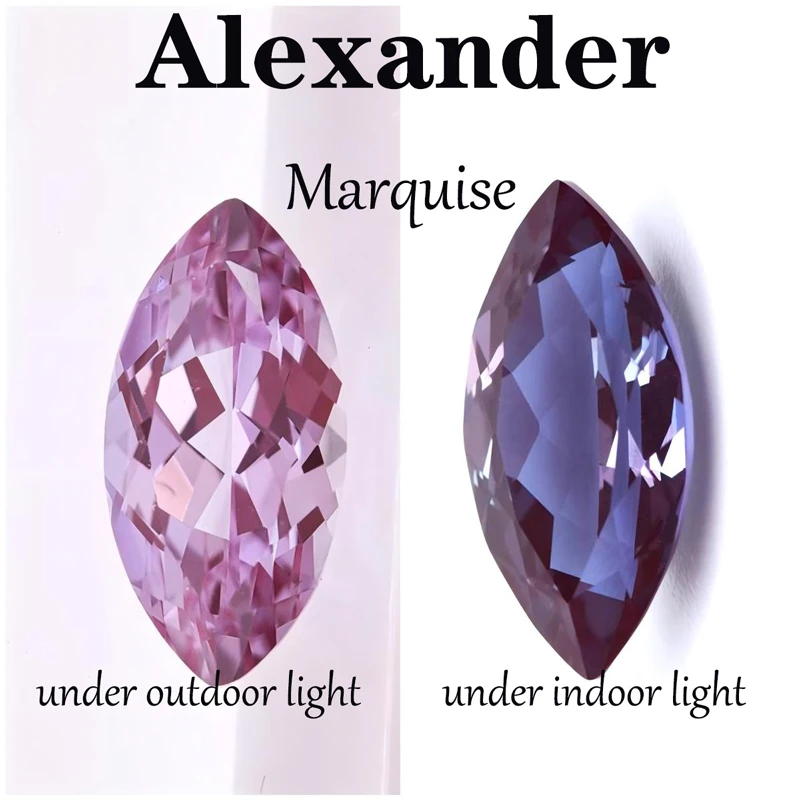 

Alexandrite Marquise Color Changing Stone VVS1 Lab Grown Gemstone for DIY Ring Necklace Earrings Main Materials with Certificate