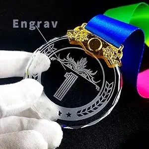 Description Picture 5 of itemFree  LOGO Crystal Awards Medals Gold Silver Bronze Glass Valuable Improved Player for Sports Meeting Events Souvenir Gifts