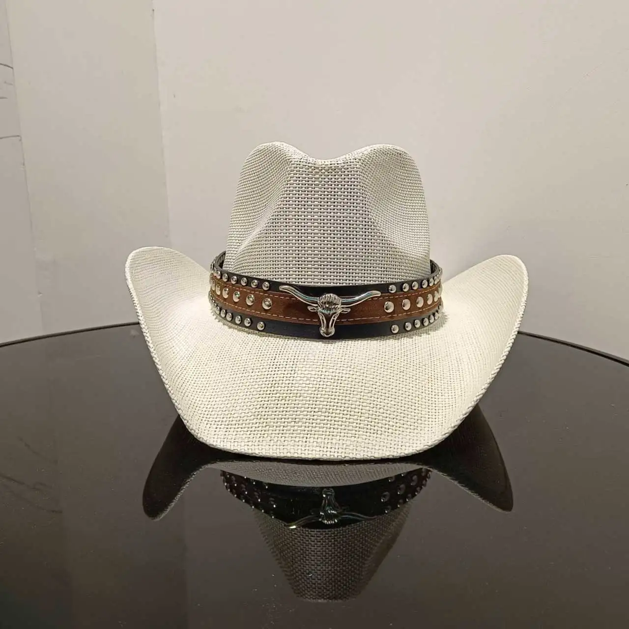 Straw cowboy hat 2025 summer hollow woven straw hat Bohemian cowboy hat outdoor travel sun hat  sombrero