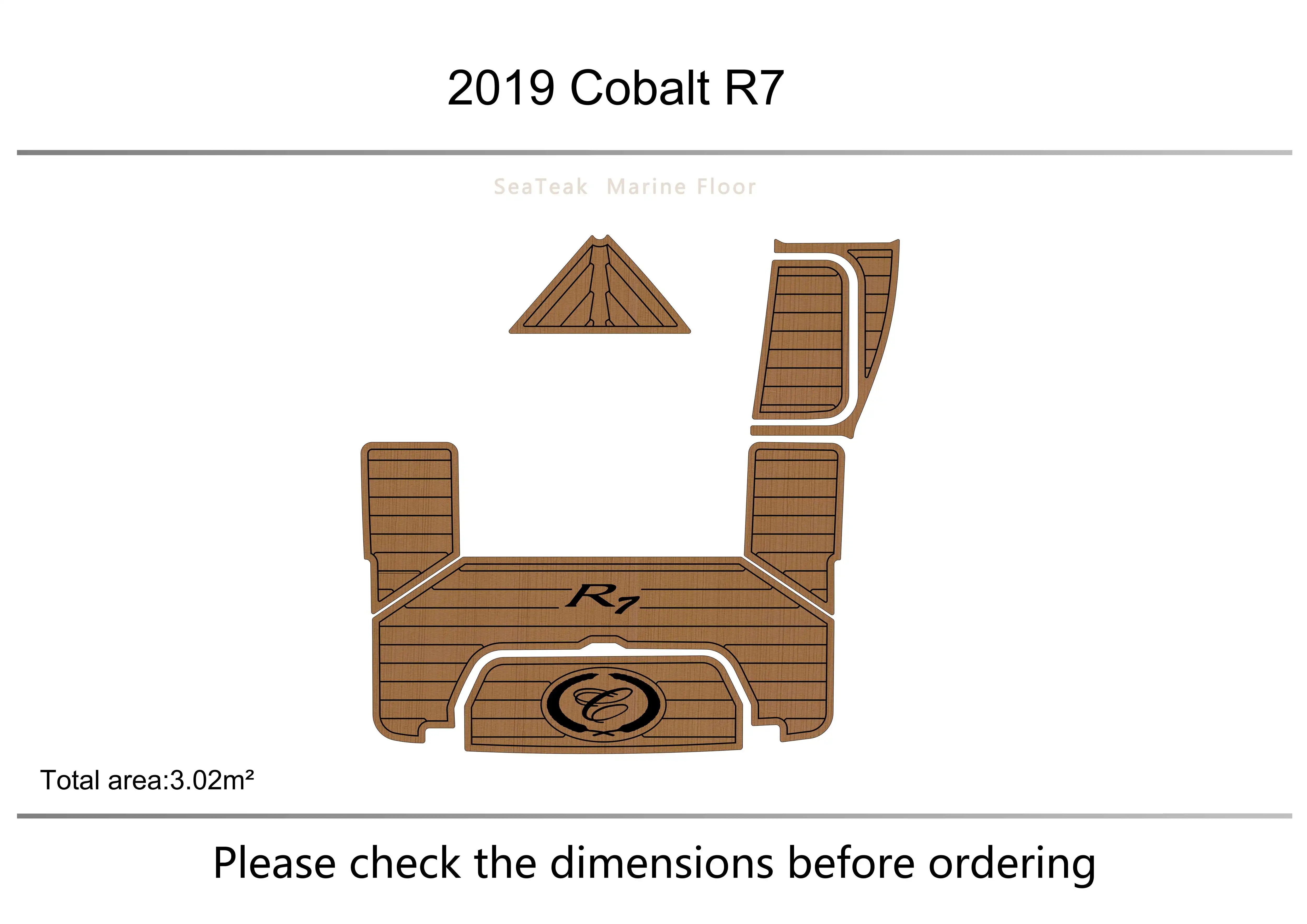 

2019 COBALT R7 Swimming platform1/4" 6mm EVA FAUX Water Ski Yacht Fishing Boat Non-slip mat floor