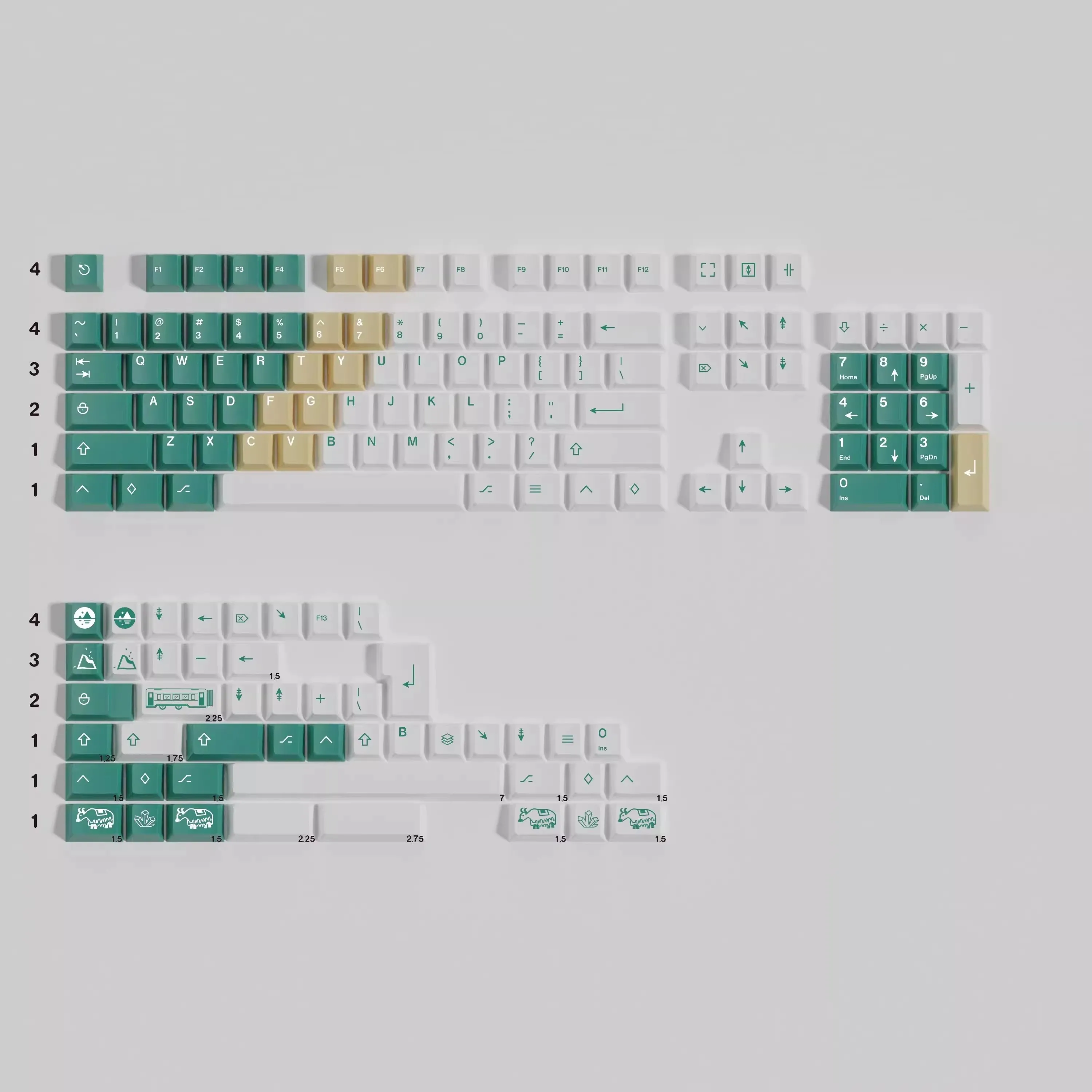 

1 Set Salt Lake Theme Keycaps PBT Dye Sub Key Caps Cherry Profile Lightproof Keycap For Alice Wooting Double B Split Spacebar