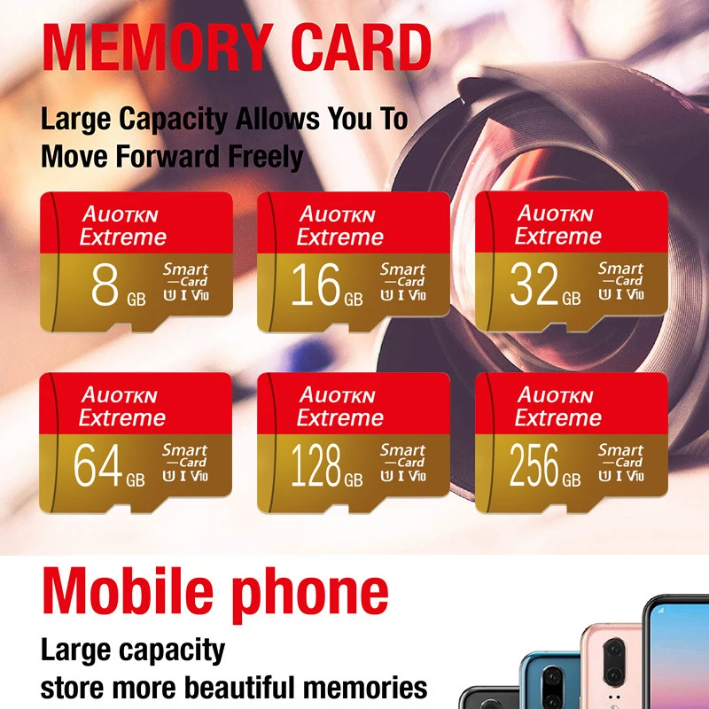 

Micro 64GB Memory Card 8GB 16GB 32GB SD Card High Speed 512GB C10 TF Flash Card minisd 128GB 256GB for Phone Monitoring Camera