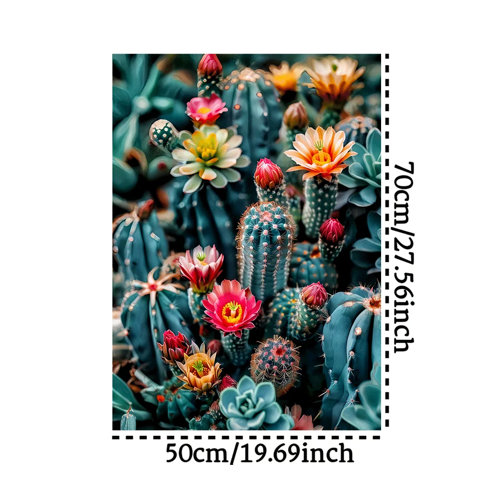 

1000pcs Large Cactus & Desert Floral Jigsaw Puzzle Suitable for Adults & Families - Challenging DIY Brain Teaser with Paper Pi