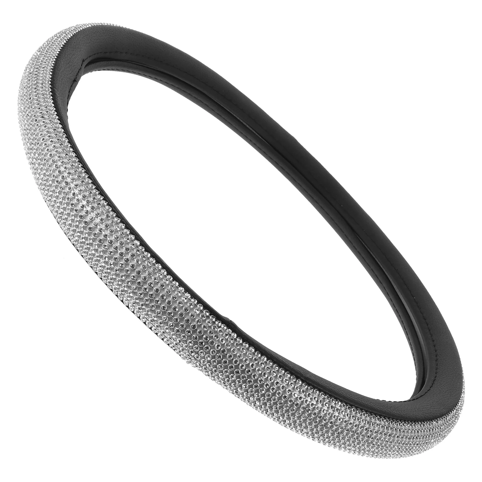 Elegante protector para volante con diamantes de imitación, duradero, accesorios de Pu para coche, agarre suave, cómodo, fácil instalación, ligero