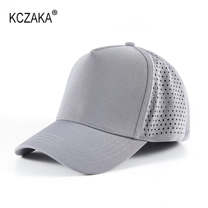 Brand 5 Panels Mens Full Closed Fitted Baseball Caps Casual Plus Size High Crown Plain Trucker Hats Outdoor Mesh Breathable Cap