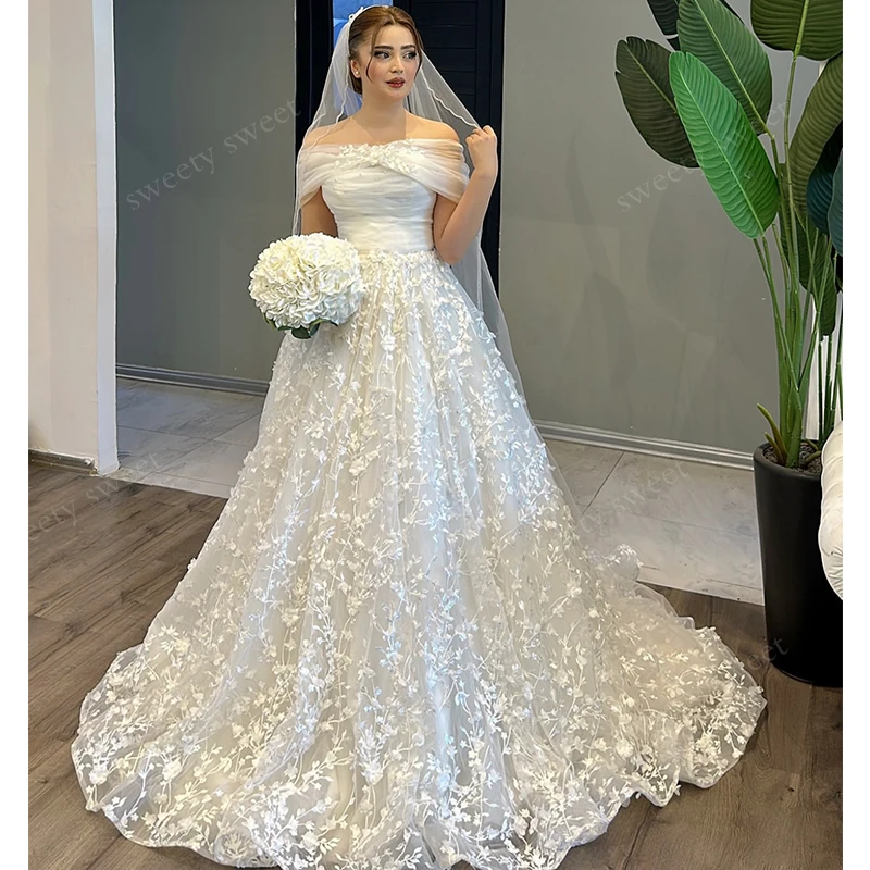 Vintage-Hochzeitskleid aus Organza mit Stickerei, A-Linie, bodenlang, Ballkleid, U-Boot-Ausschnitt, ärmellos, individuelles Brautkleid mit Knopf