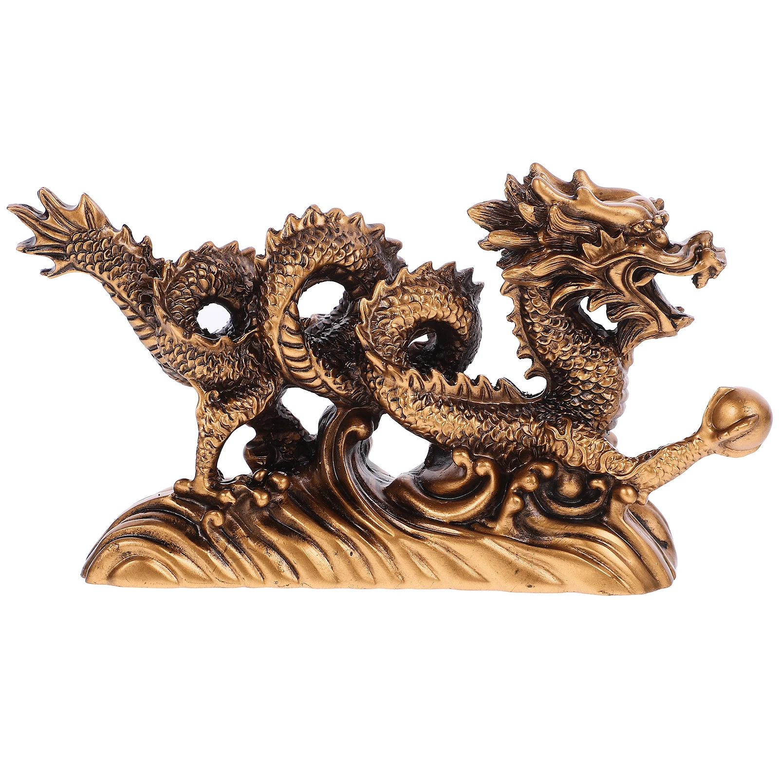 

Resin Imitation Copper Dragon Statue Golden Medium 21 Long 5 5cm Wide 11 5cm High Home Office Feng Shui Decor Resin Animal Craft