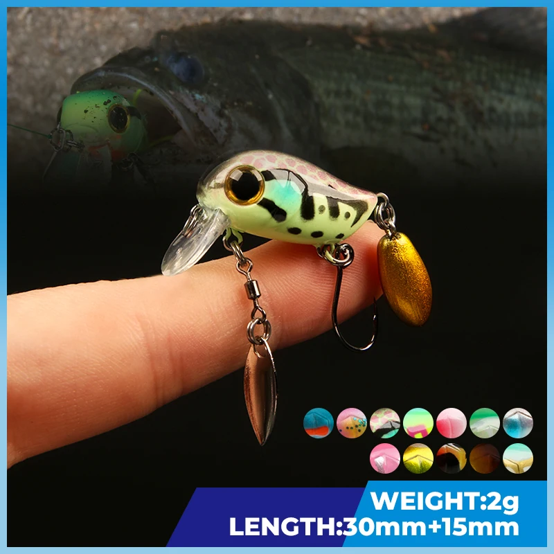 

Crankbait Fishing Lure 2g 30mm Pesca Wobblers Artificial Hard Bait Stream Freshwater Bass Pike Trout Perch
