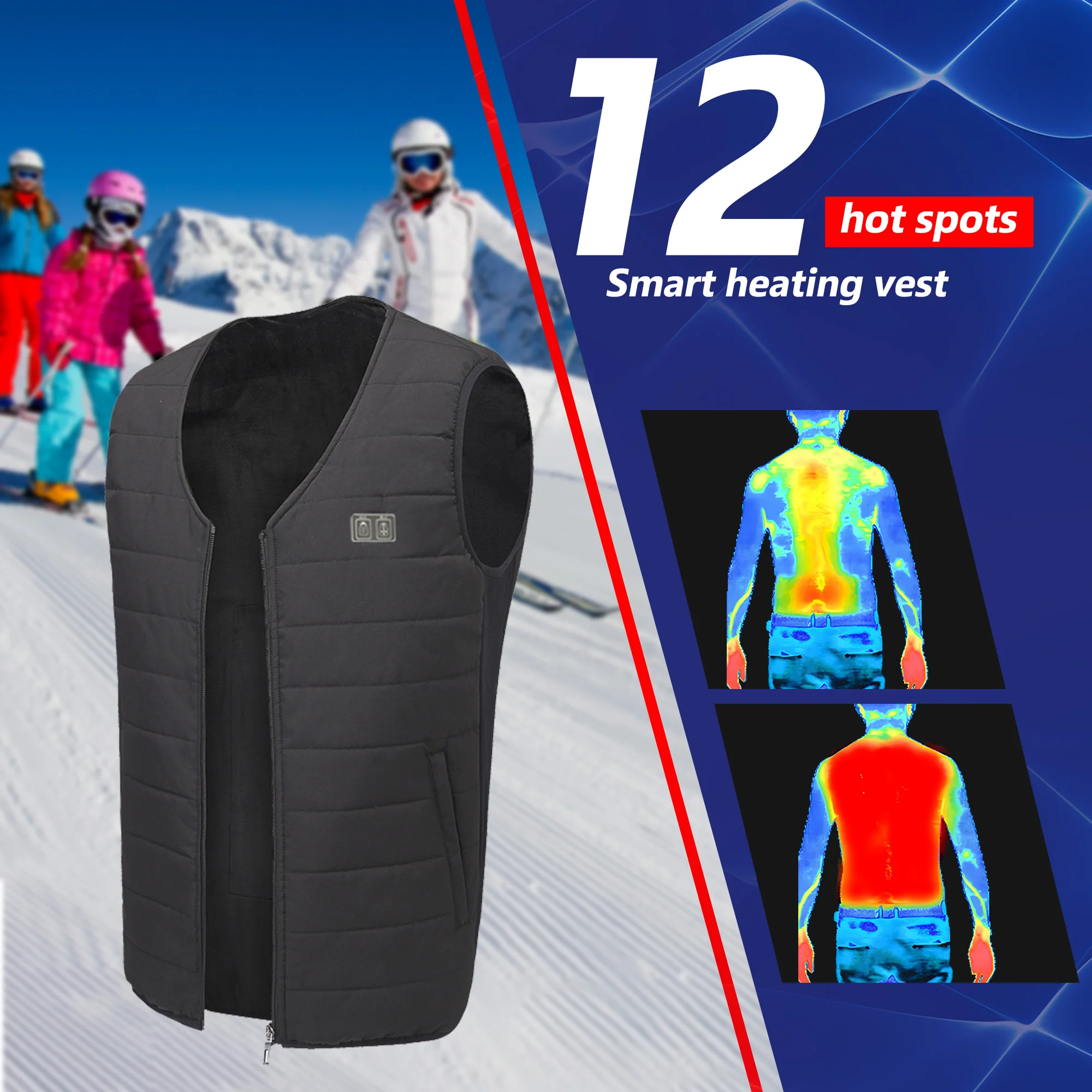 9 Heated Vest Men Women Usb Heated Jacket Thermal Hunting  Ski Vest Winter Heating Jacket Electric Heating Vest Heating Ski Vest