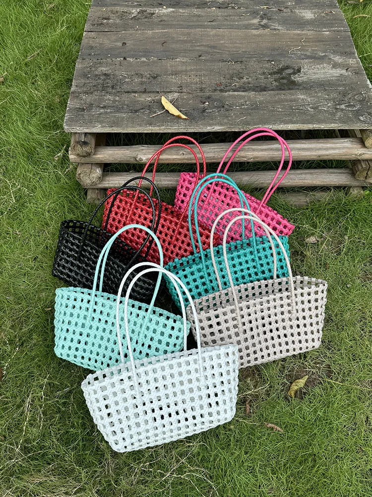 

WACKDARIA Outdoor Woven Bag - Eco-Friendly Handbag for Women Stylish Shoulder Bag for Casual Use Solid Hollow out Holiday