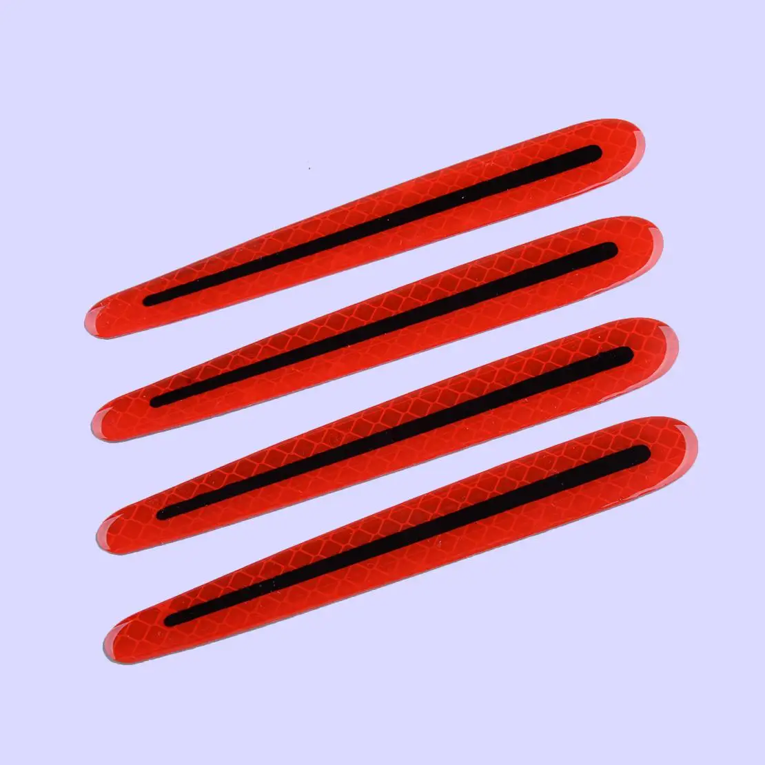 4 قطعة شرائط حمراء عالمية ثلاثية الأبعاد مضادة للخدش مقبض باب السيارة طبقة رقيقة واقية ملصق عاكس #1