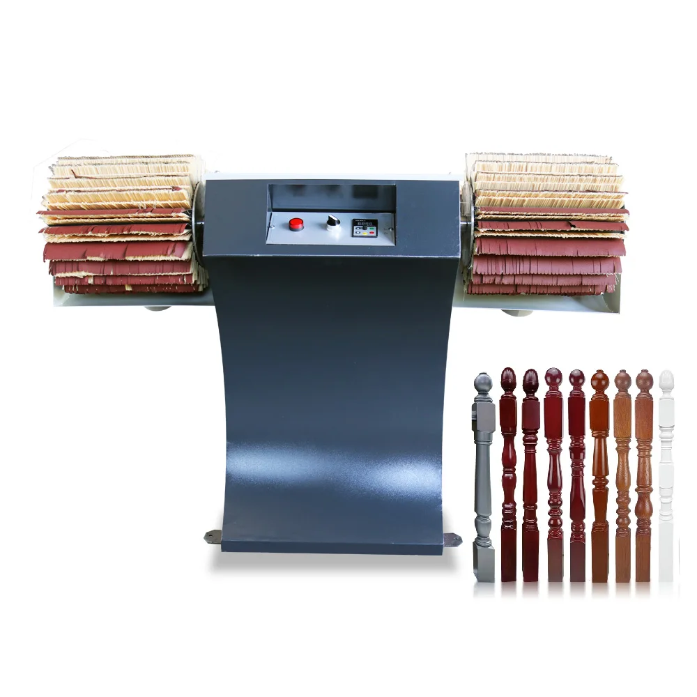 Economic 2 Heads Motorized Woodworking Wood Brush Polishing Drum Sander Sanding Brusher Polisher Machine Engine Motor