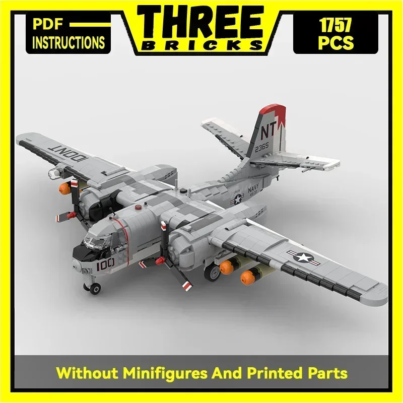 Moc Building Bricks Military Model 1:35 Scale S-2 Tracker Fighter Technology Modular Blocks Gift Christmas Toy DIY Sets Assembly