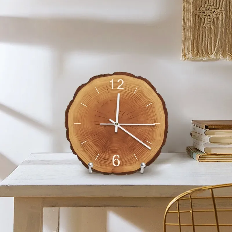 for Annual Ring Wabi Sabi Style Living Room Wall Clock Creative Desktop Ornament Decorative Painting Home Wall Hanging